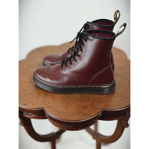 Dr. Martens Zavala Lace Up Combat Boot US Women's 6 Men's 5 Cherry Red #0021 - Picture 2 of 6